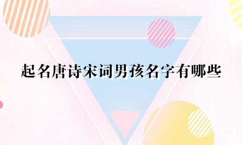 起名唐诗宋词男孩名字有哪些