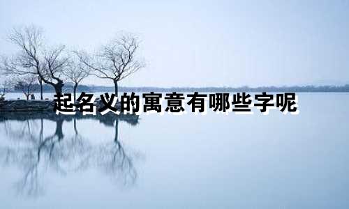 起名义的寓意有哪些字呢