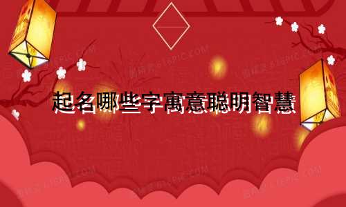起名哪些字寓意聪明智慧
