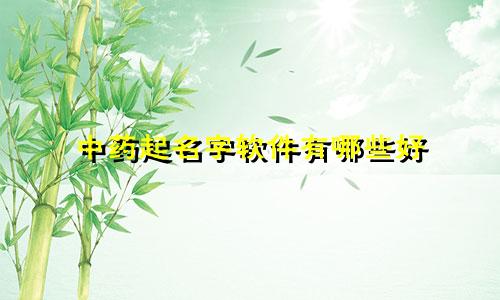 中药起名字软件有哪些好