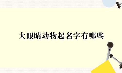 大眼睛动物起名字有哪些