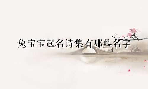 兔宝宝起名诗集有哪些名字