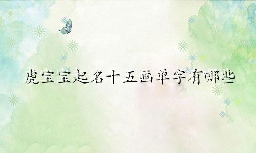 虎宝宝起名十五画单字有哪些