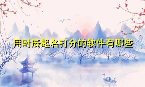 用时辰起名打分的软件有哪些