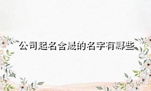 公司起名含晟的名字有哪些