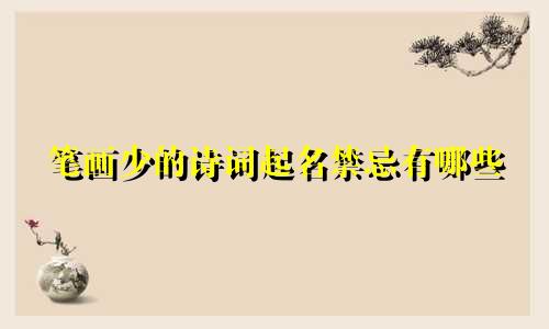 笔画少的诗词起名禁忌有哪些