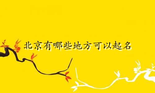 北京有哪些地方可以起名