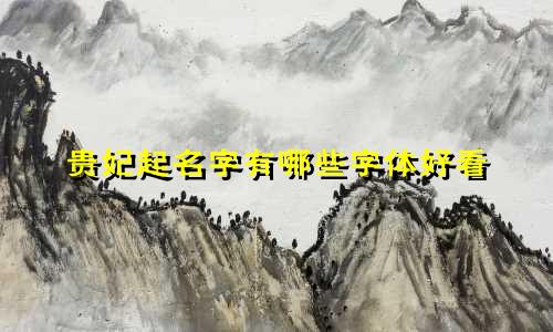 贵妃起名字有哪些字体好看