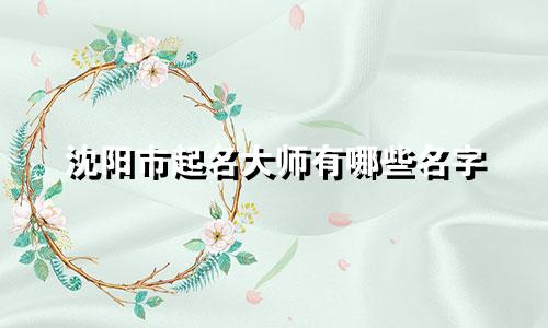 沈阳市起名大师有哪些名字