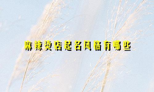 麻辣烫店起名风格有哪些
