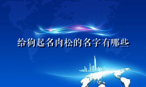 给狗起名肉松的名字有哪些