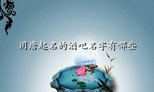 用唐起名的酒吧名字有哪些