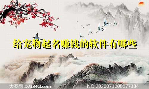 给宠物起名赚钱的软件有哪些
