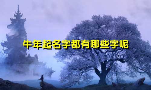 牛年起名字都有哪些字呢