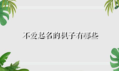 不爱起名的枫子有哪些