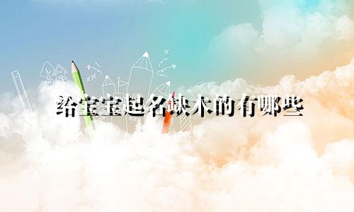 给宝宝起名缺木的有哪些
