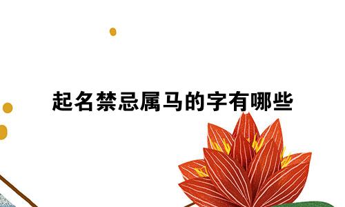 起名禁忌属马的字有哪些