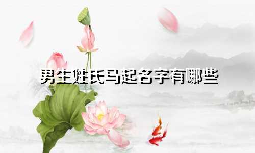男生姓氏马起名字有哪些