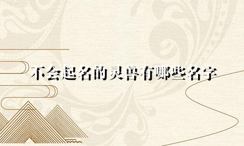 不会起名的灵兽有哪些名字
