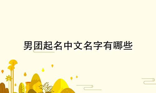 男团起名中文名字有哪些