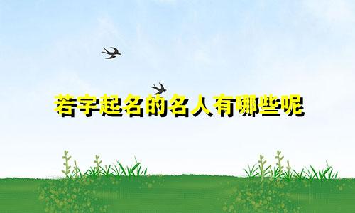 若字起名的名人有哪些呢