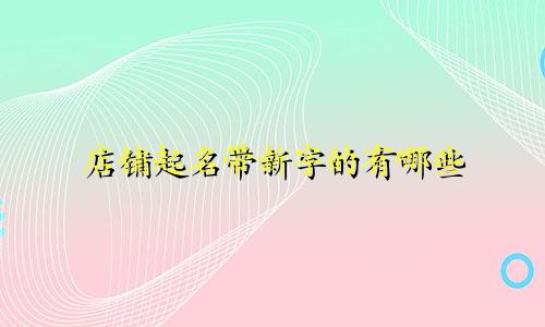 店铺起名带新字的有哪些