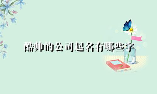 酷帅的公司起名有哪些字