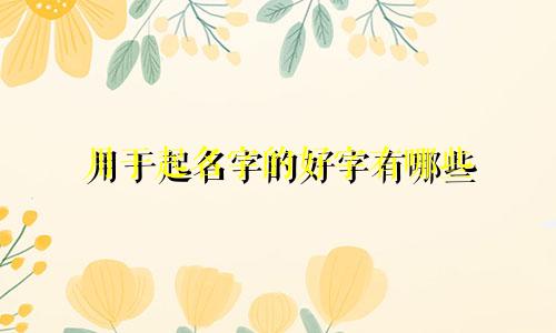 用于起名字的好字有哪些