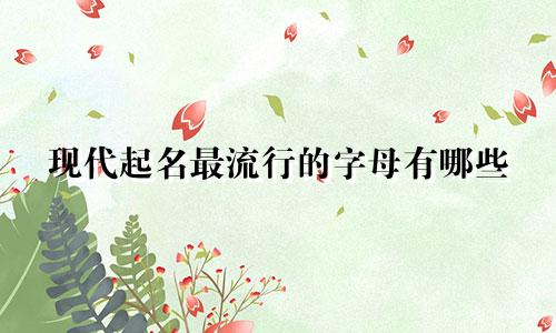 现代起名最流行的字母有哪些