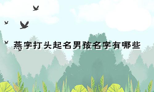 燕字打头起名男孩名字有哪些