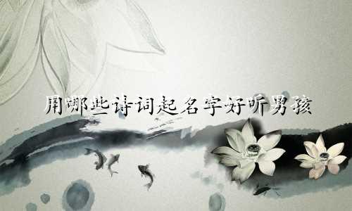 用哪些诗词起名字好听男孩