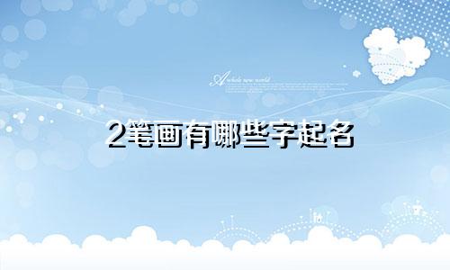 2笔画有哪些字起名