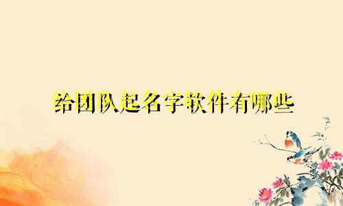 给团队起名字软件有哪些