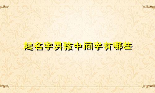 起名字男孩中间字有哪些