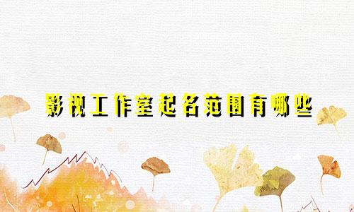 影视工作室起名范围有哪些