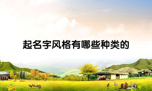 起名字风格有哪些种类的