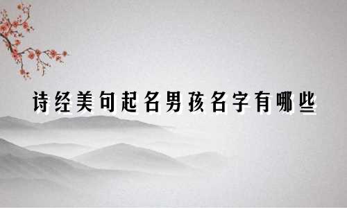 诗经美句起名男孩名字有哪些