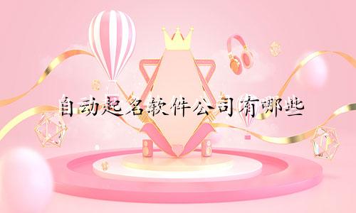 自动起名软件公司有哪些