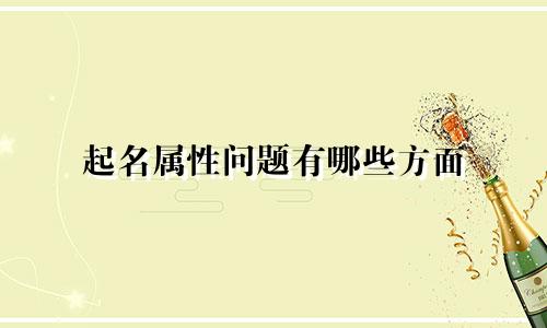 起名属性问题有哪些方面