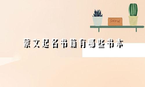 蒙文起名书籍有哪些书本