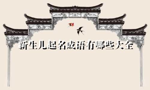 新生儿起名成语有哪些大全