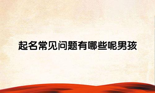 起名常见问题有哪些呢男孩