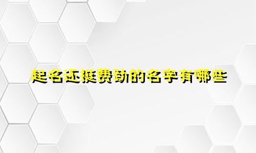 起名还挺费劲的名字有哪些