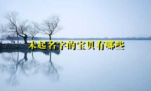 未起名字的宝贝有哪些