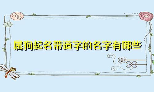 属狗起名带道字的名字有哪些