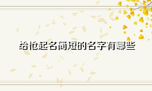 给枪起名简短的名字有哪些