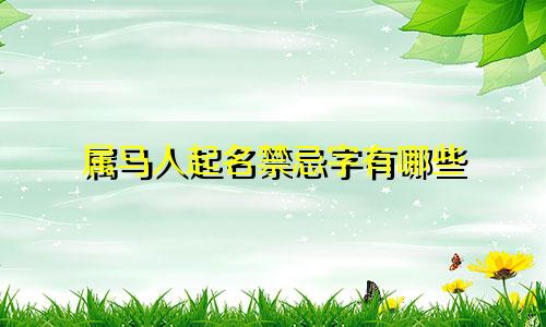 属马人起名禁忌字有哪些