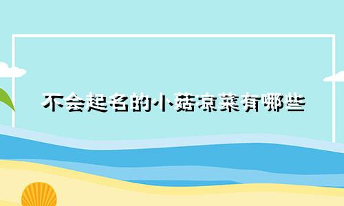 不会起名的小菇凉菜有哪些