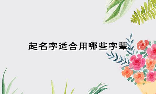 起名字适合用哪些字辈