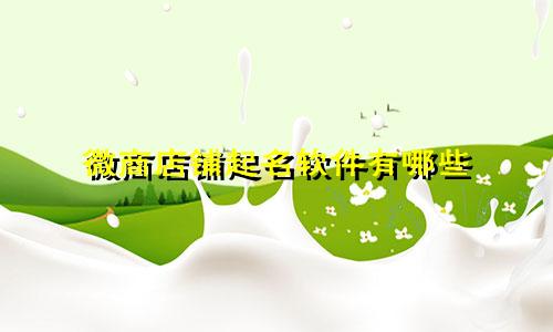微商店铺起名软件有哪些